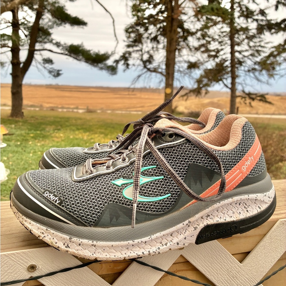 Gdeft Gray and Orange Women's Running Orthopedic Shoes size 8.5